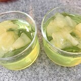 煮りんごのせ緑茶ゼリー